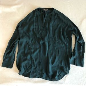 Vince green silk blouse